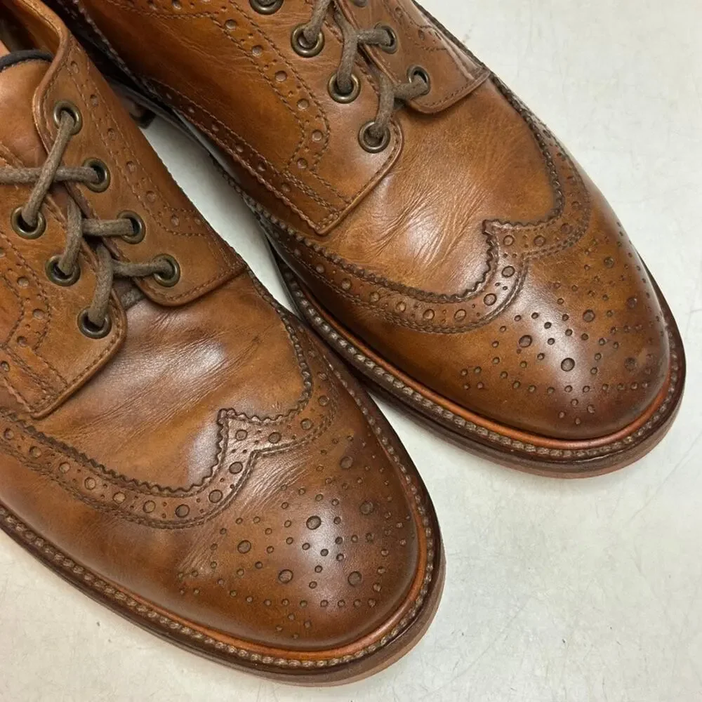 FULLY RESOLED Brunello Cucinelli Wingtip Derby Brown Made in Italy EU 42 US 9 D